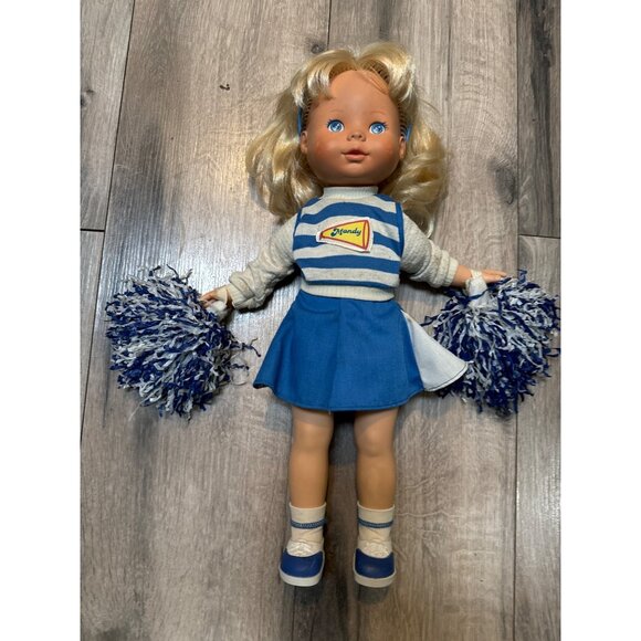 Ideal Other - Fisher Price 80's Vintage Ideal Cheerleader Mandy Doll With Pom-Poms and Headban